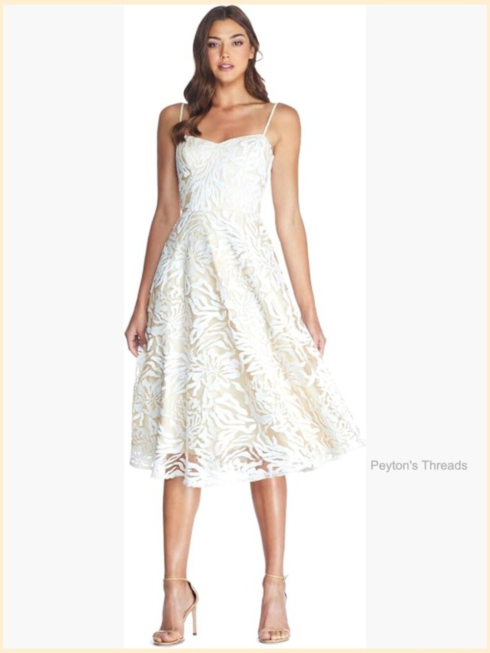 Sequin Embroidered Floral Fit & Flare Midi Dress - Picture 1 of 4